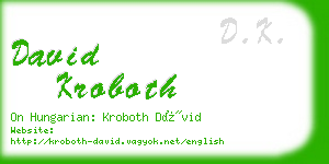 david kroboth business card